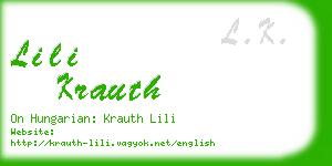 lili krauth business card